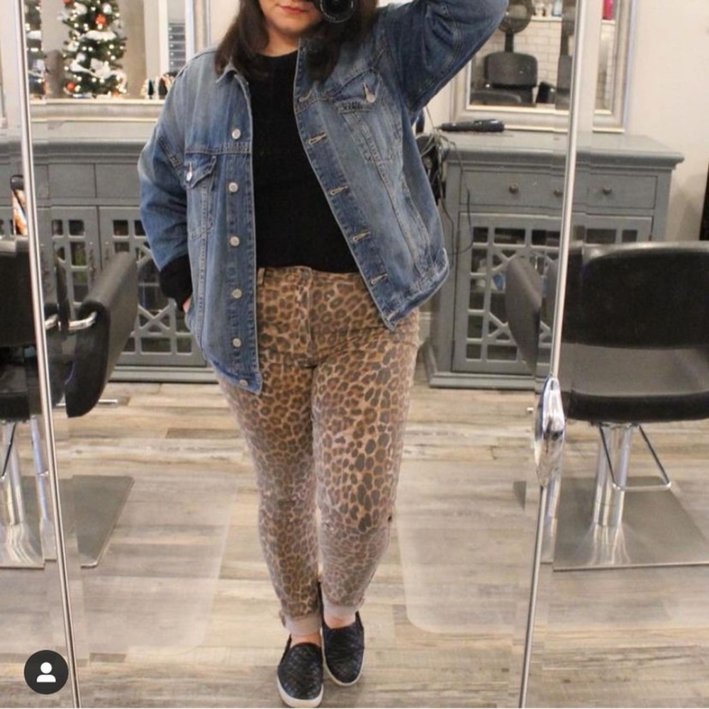 Leopard print jeans